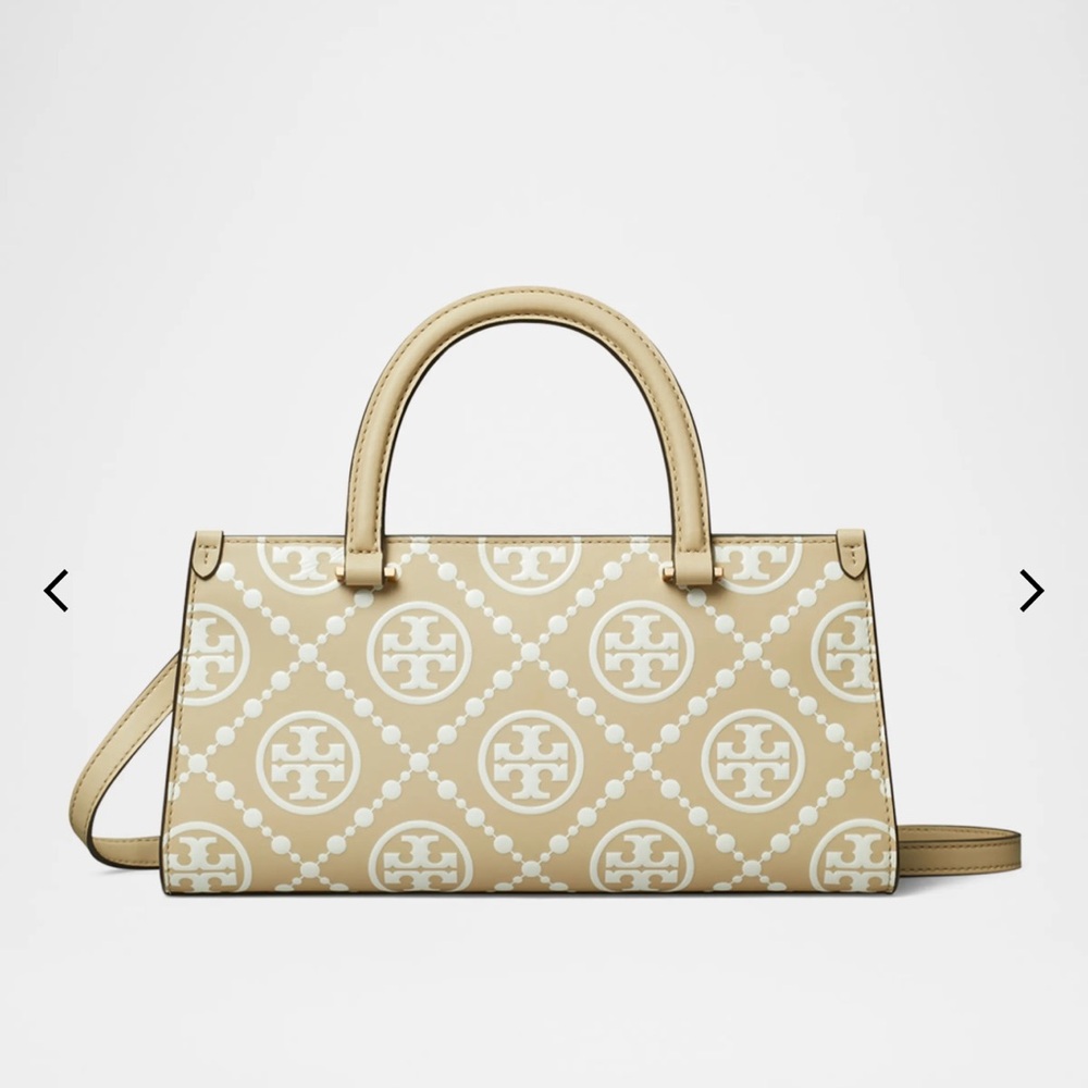Tory Burch Beige and White Satchel